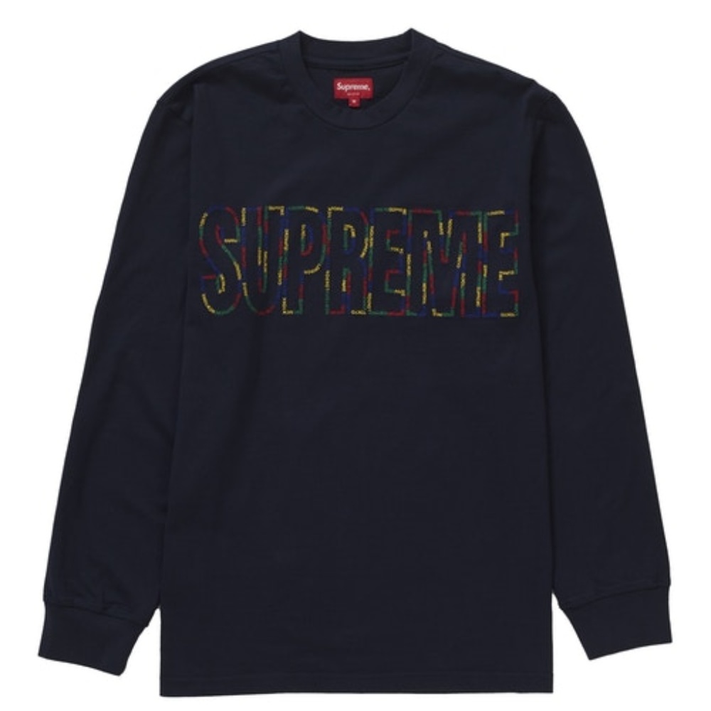 Supreme International L/S Tee (Navy) XL